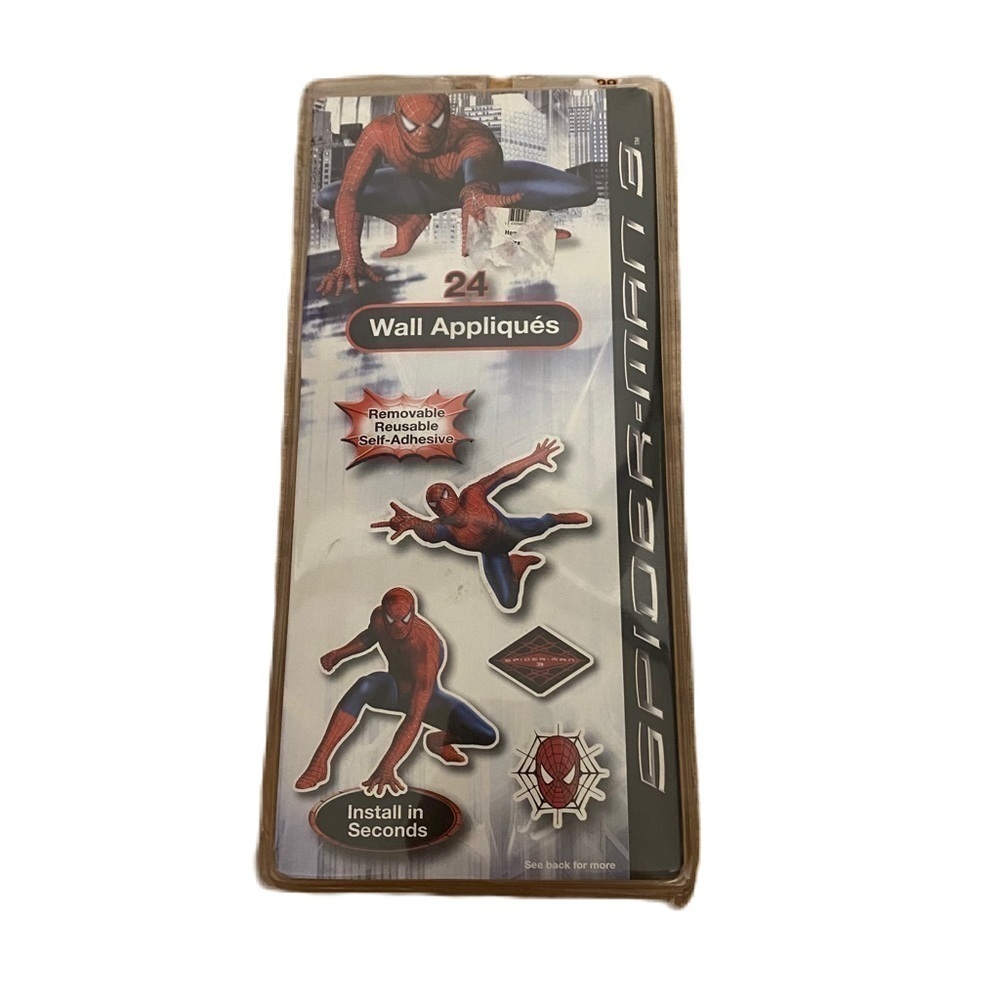Spider-Man Wall Appliqué Stickers NEW 24 Kids Bedroom Decoration Red Blue